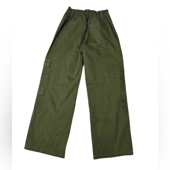 Motel Green Utility Cargo Pants | Size XS | Y2K Vibes Wide Leg - Picture 4 of 4